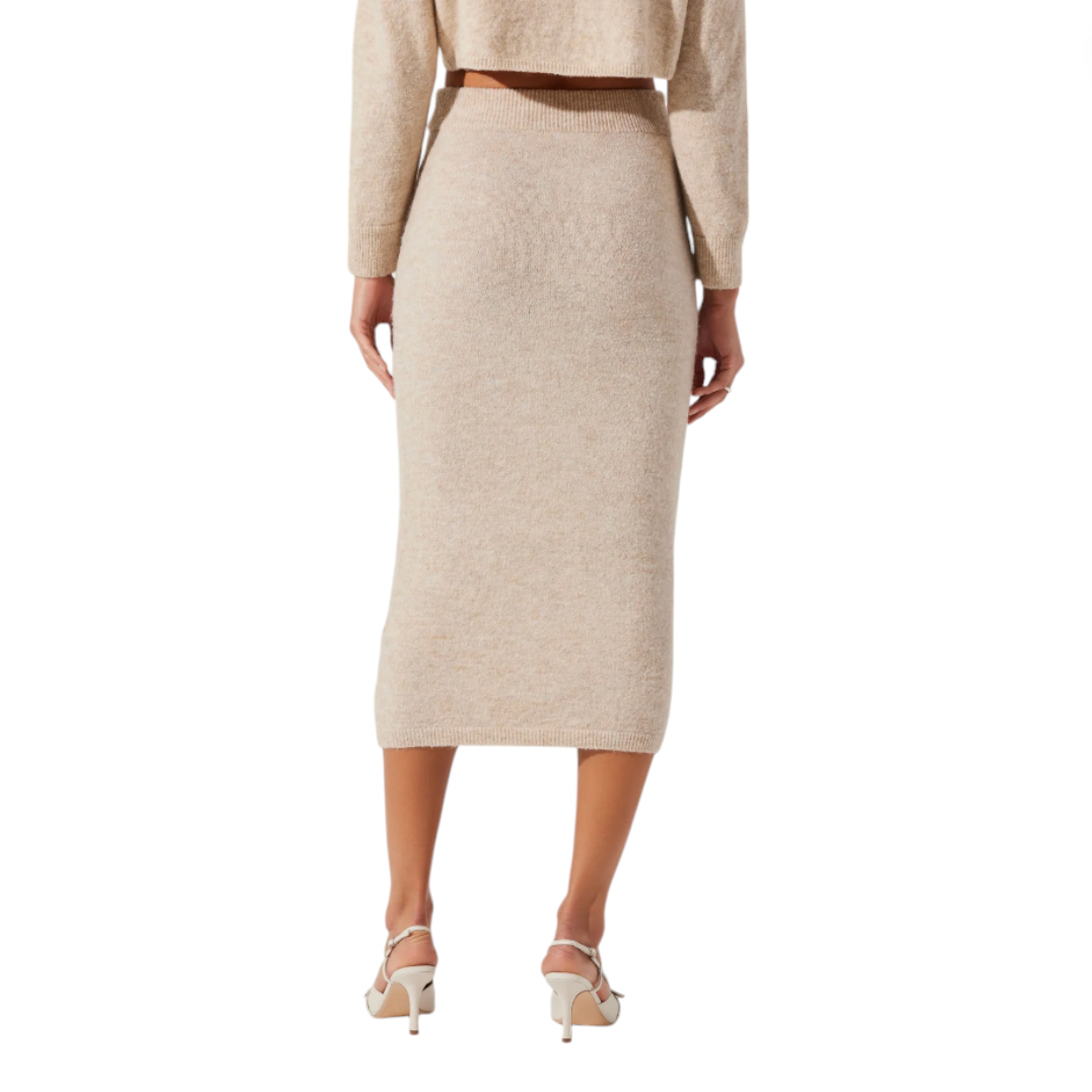 ASTR - Karsyn Knit Midi Skirt - Oatmeal