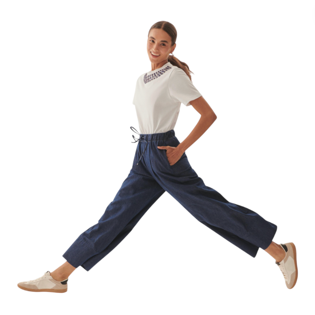 Exquise - Esmeralda Palazzo Pants - Indigo Denim
