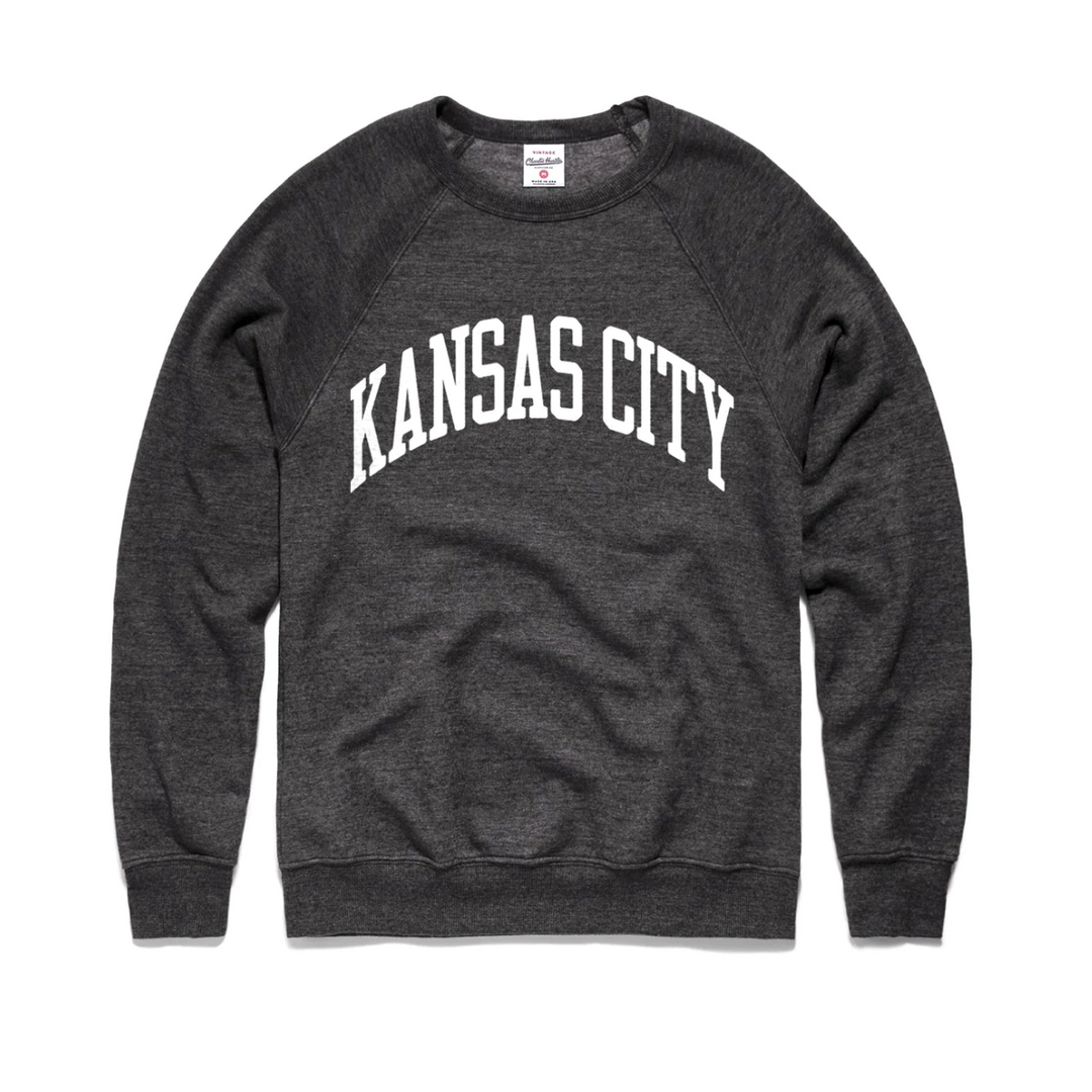 Charlie Hustle - Arched Kansas City Sweatshirt - Vintage Black