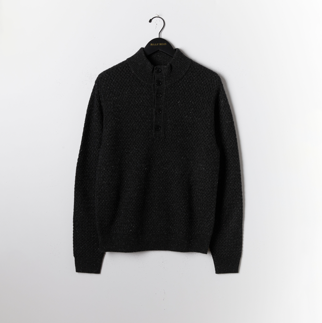 Billy Reid - Cashmere Basketweave Pullover - Charcoal