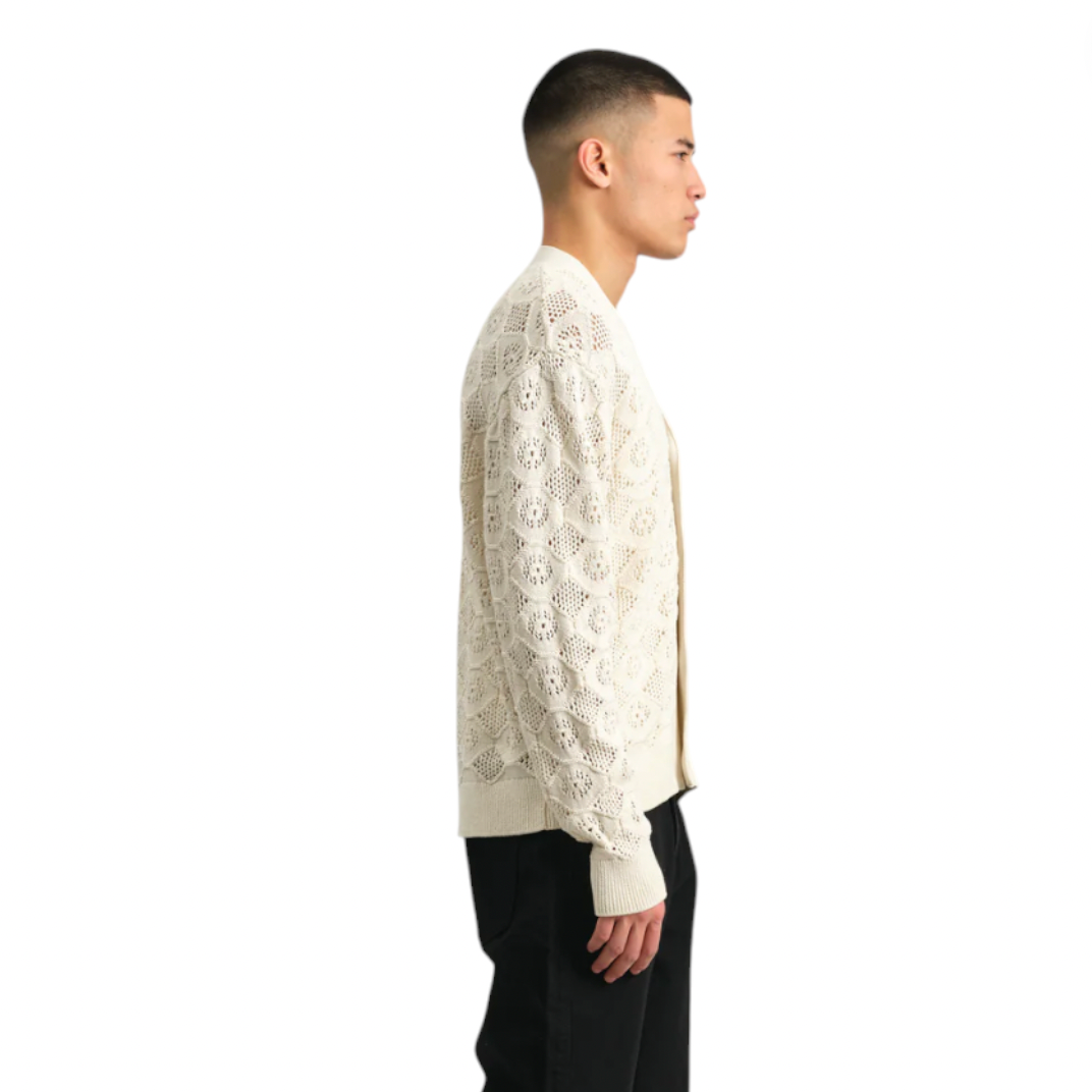 Wax London - Crosby Pointelle Cotton Cardigan - Ecru