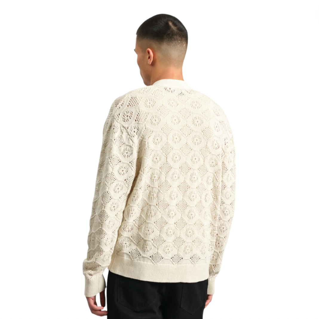 Wax London - Crosby Pointelle Cotton Cardigan - Ecru