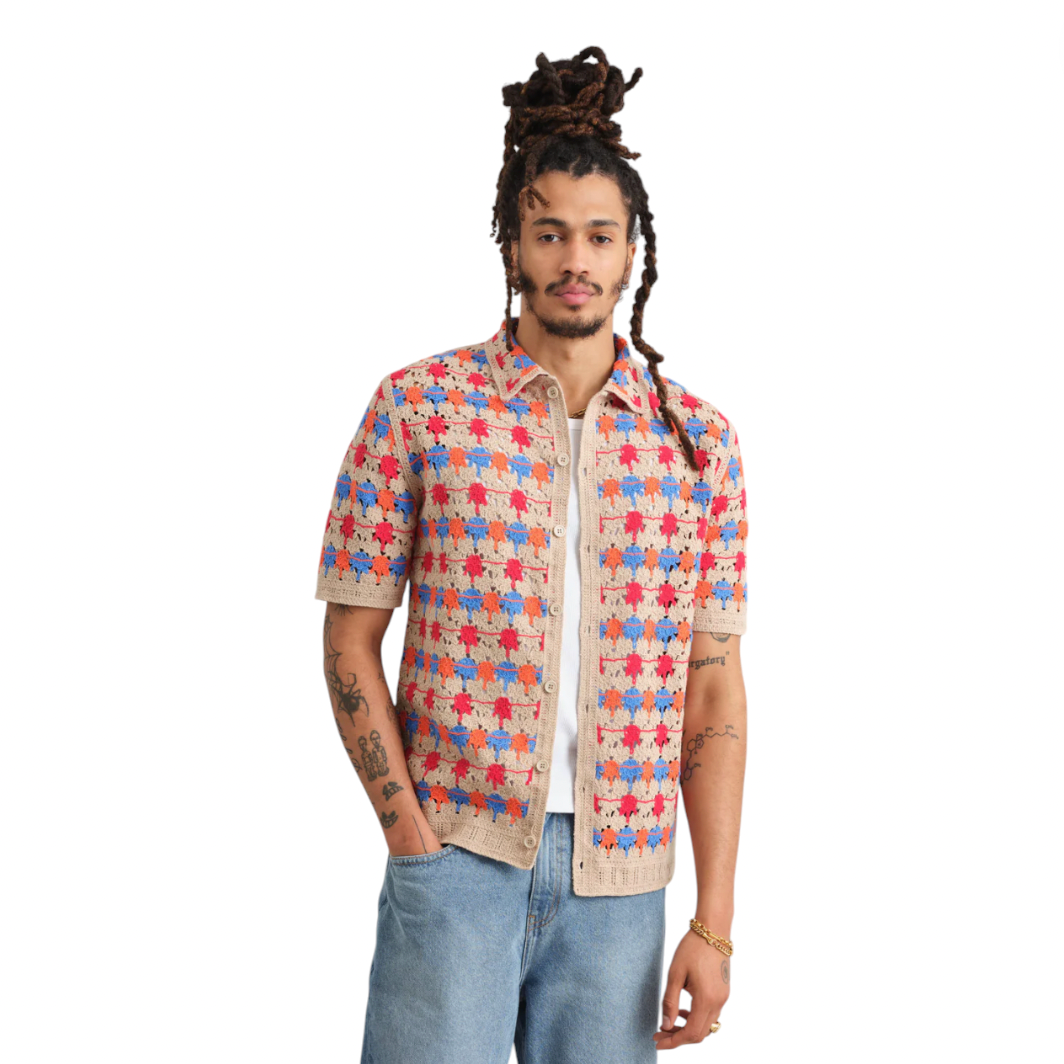 Wax London - Porto Splash Crochet Shirt - Multi