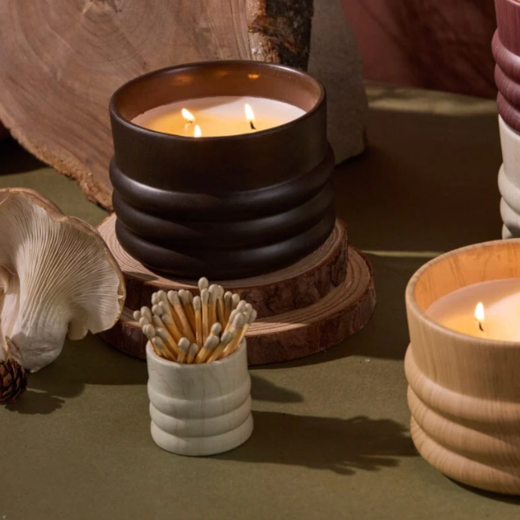 Paddywax - Ceramic Wood Match Holder - White Washed