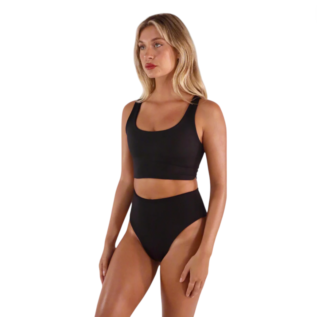 JVB Swim - Grace High Waisted Swim Bottom - Black
