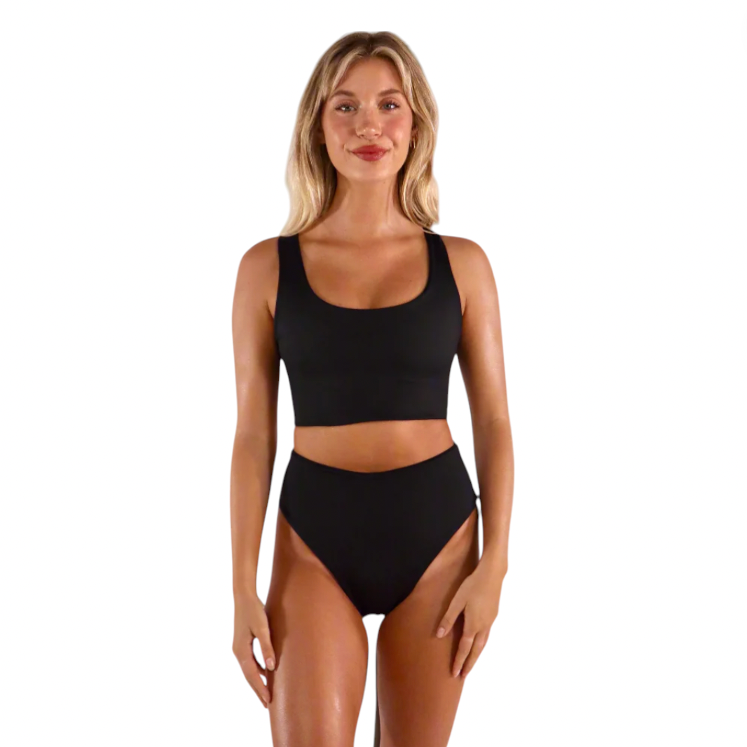 JVB Swim - Grace High Waisted Swim Bottom - Black