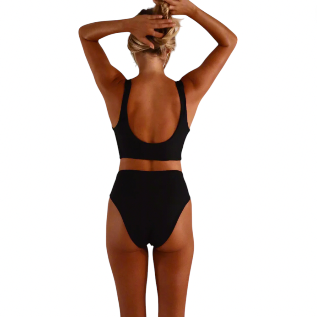 JVB Swim - Grace High Waisted Swim Bottom - Black