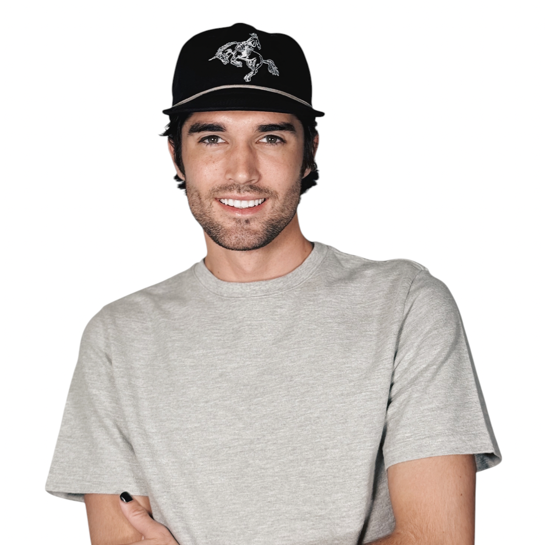 Sandlot for ULAH - Unicorn Cowboy Duck Canvas Snapback 5 Panel Hat - Black