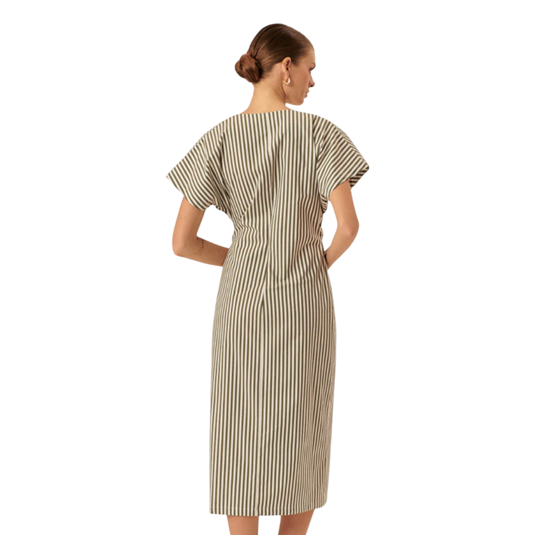 Exquise - Collins Dress - Khaki Stripe