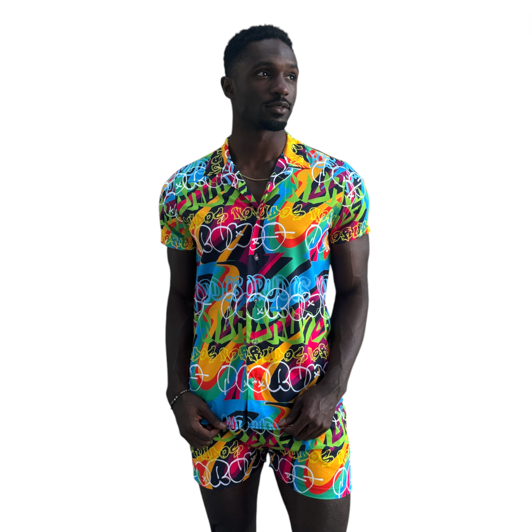 No Rudos - Short Sleeve Button Up Shirt - Graffiti Glamour