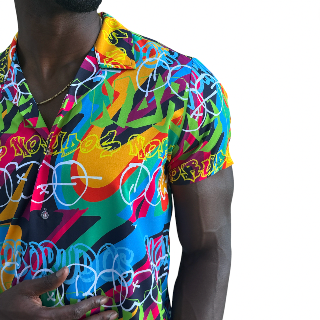 No Rudos - Short Sleeve Button Up Shirt - Graffiti Glamour
