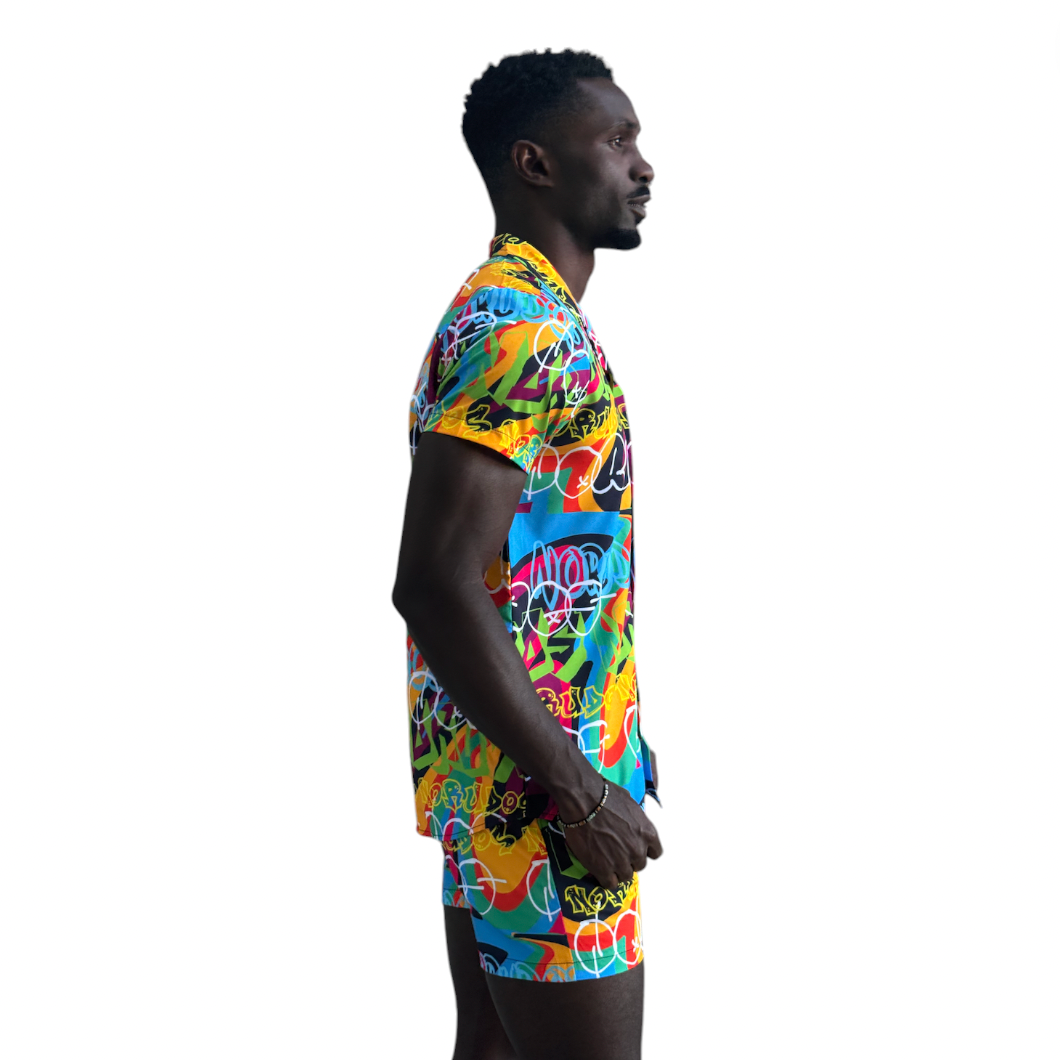 No Rudos - Short Sleeve Button Up Shirt - Graffiti Glamour