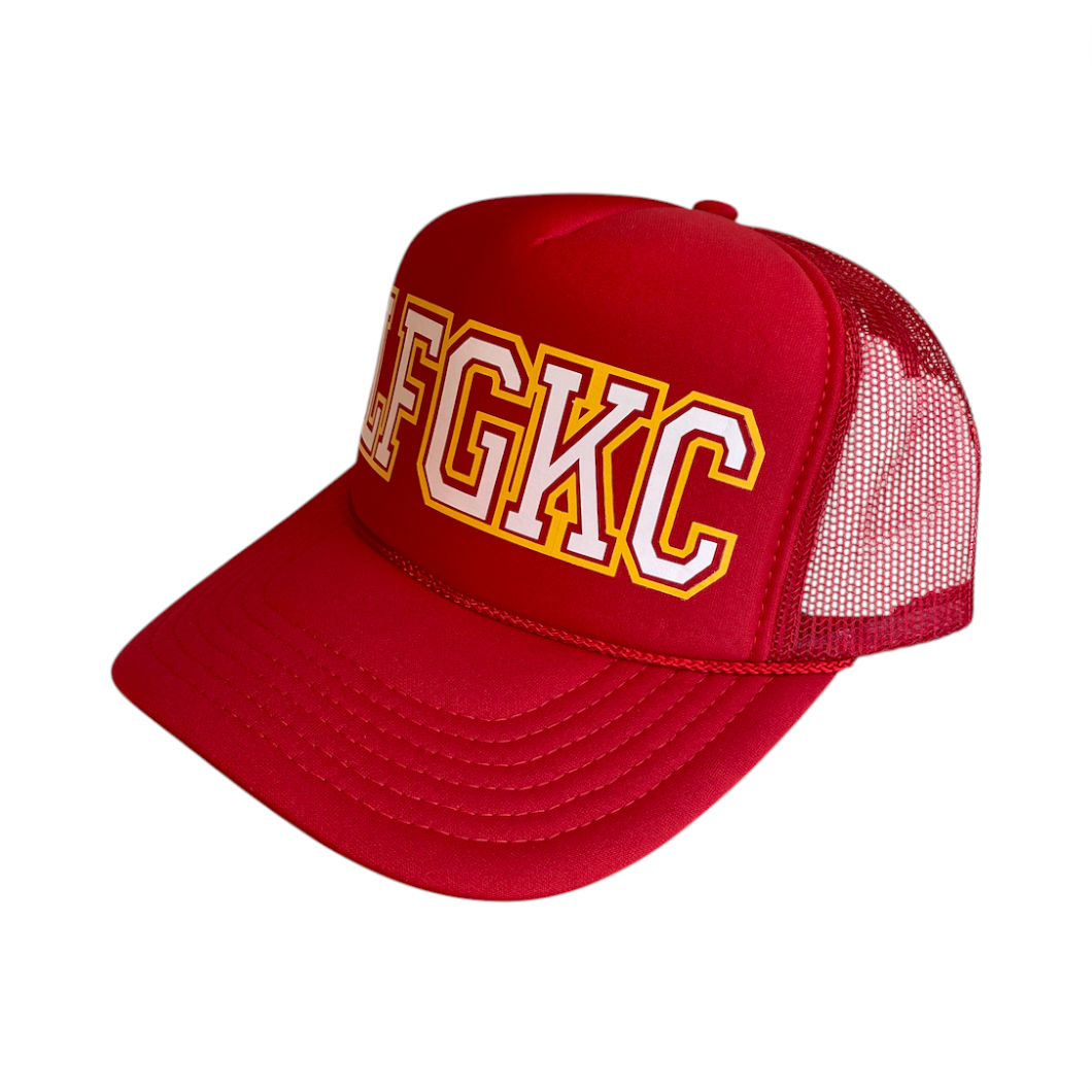 Rowdy Goods - LFGKC Trucker Hat - Red / White/ Gold