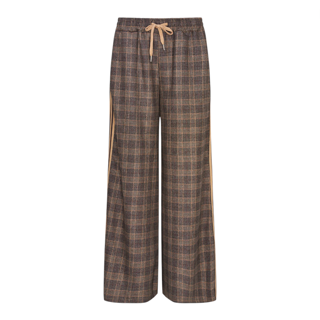 Astrid - Wide Leg Trouser - Brown Plaid