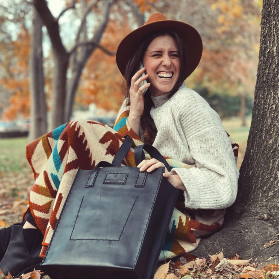 Beyond Borders Collective - Leather Tote Bag - Black