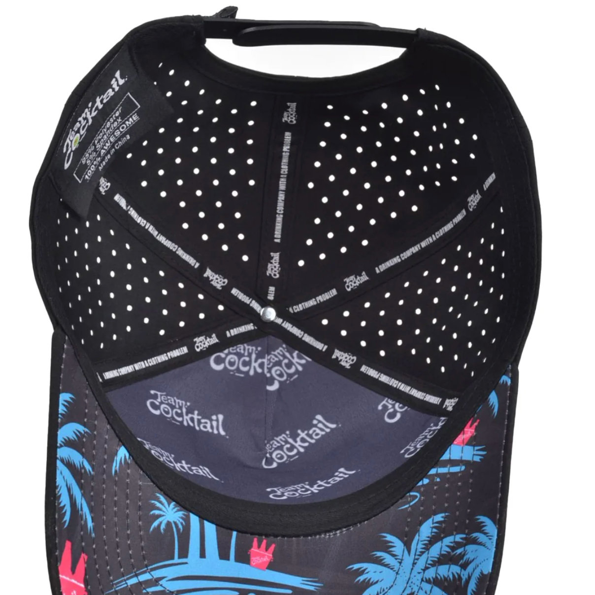 Team Cocktail - Logo w/ Tropical Buckets Performance Hat - Black