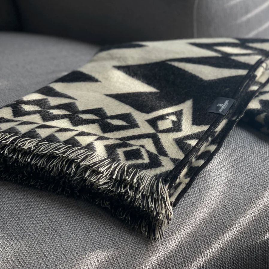 Beyond Borders Collective - Awa Throw Blanket - Natural / Black