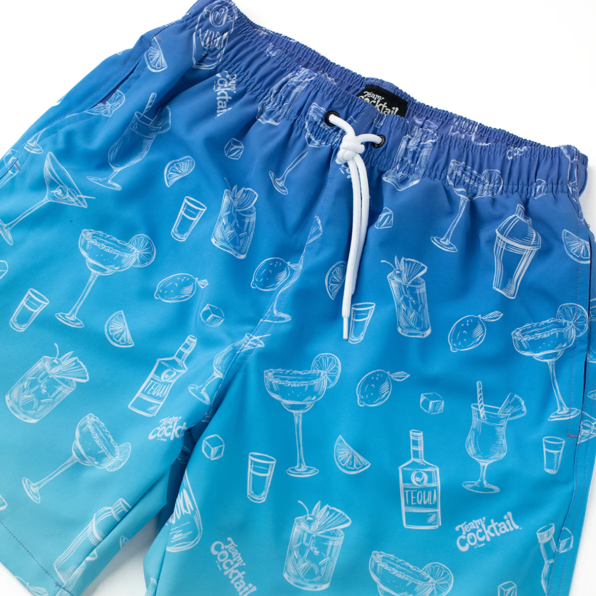 Team Cocktail - Hybrid Swim Shorts - Ombre Sketch Cocktails