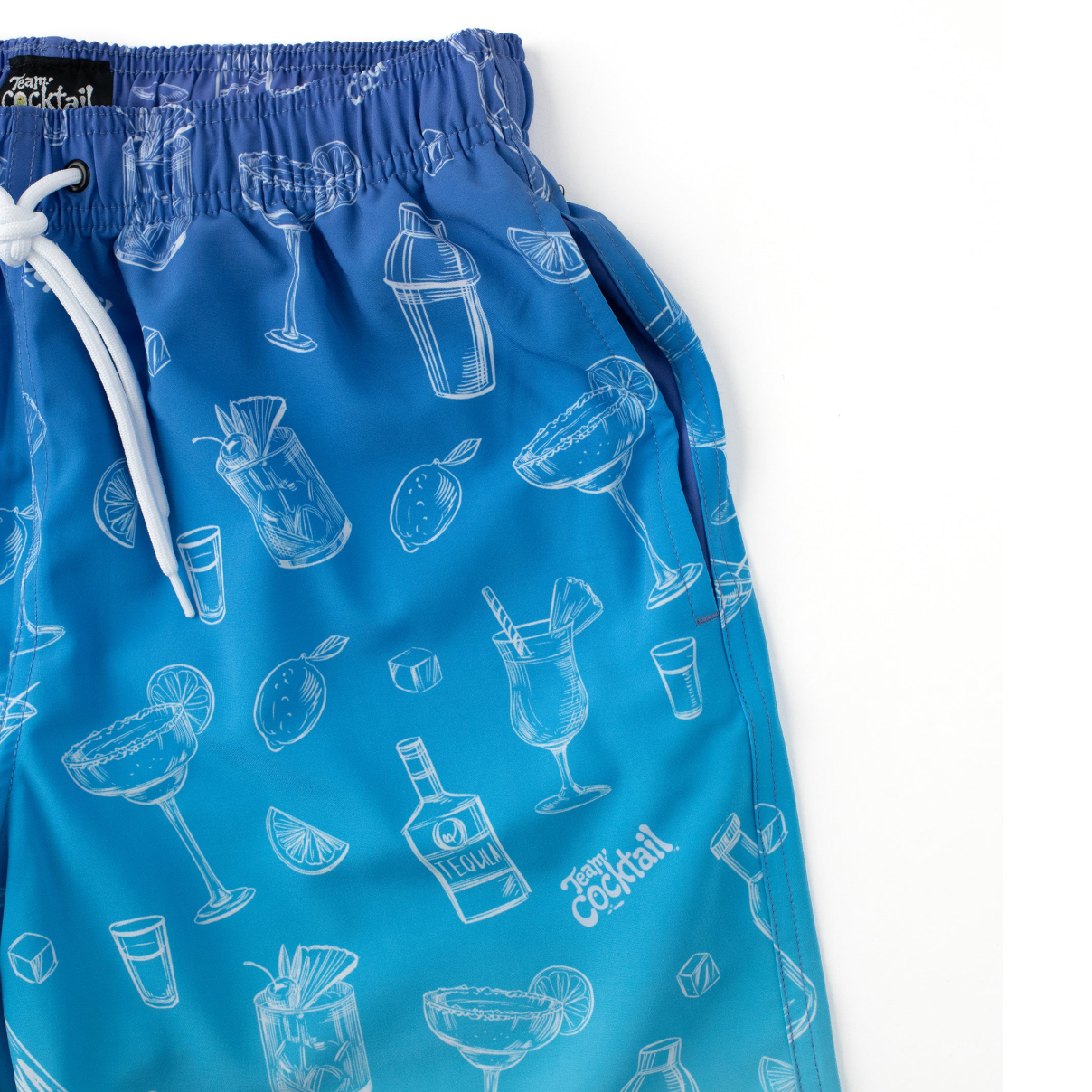 Team Cocktail - Hybrid Swim Shorts - Ombre Sketch Cocktails