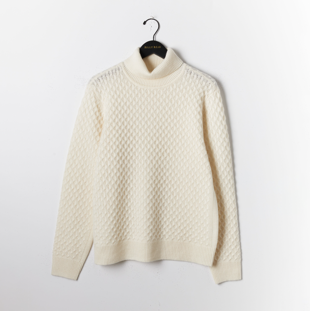 Billy Reid - Cashmere Honeycomb Turtleneck - Natural