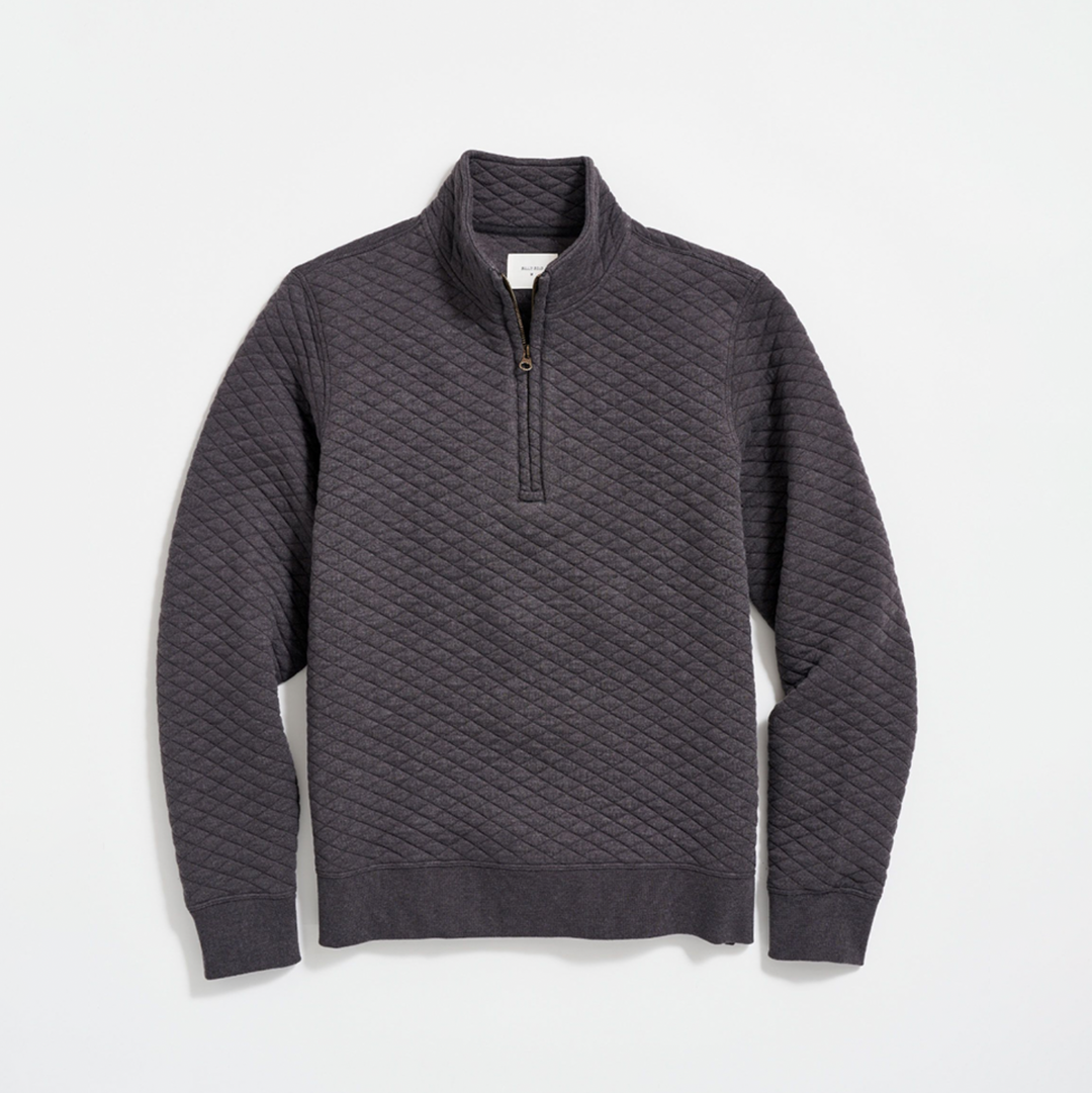 Billy Reid - Diamond Quilt Half Zip - Black