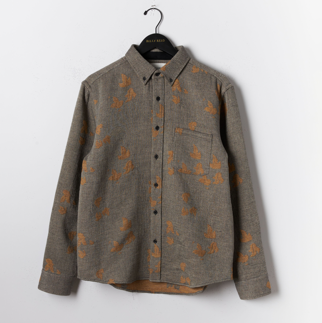Billy Reid - Kudzu Jacquard Overshirt - Grey / Camel