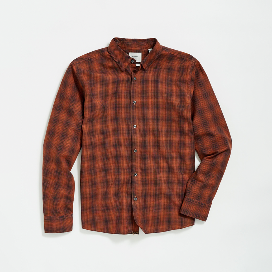 Billy Reid - Shadow Plaid Tuscumbia Shirt - Black / Rust