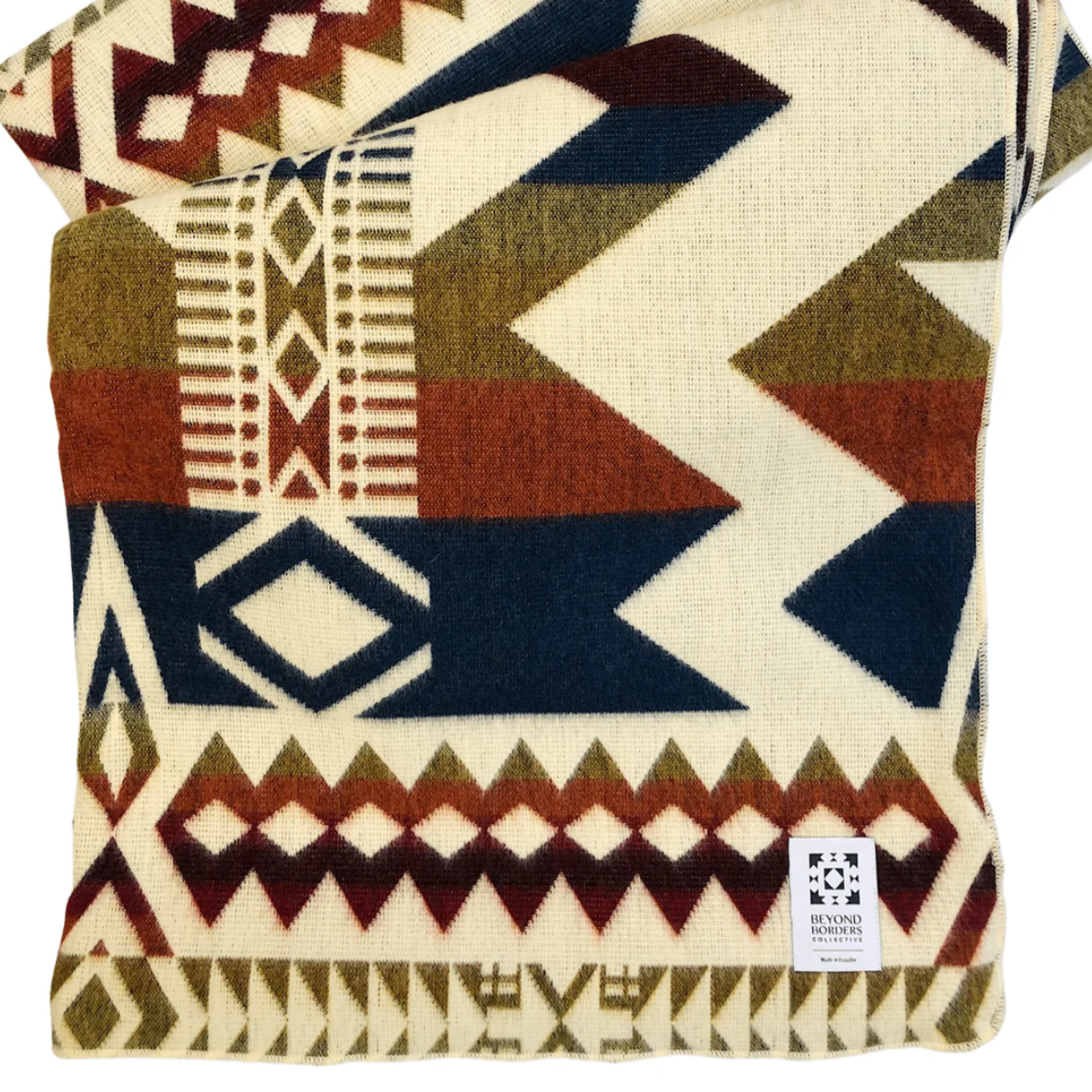 Decorative pillow with geometric pattern on a white background