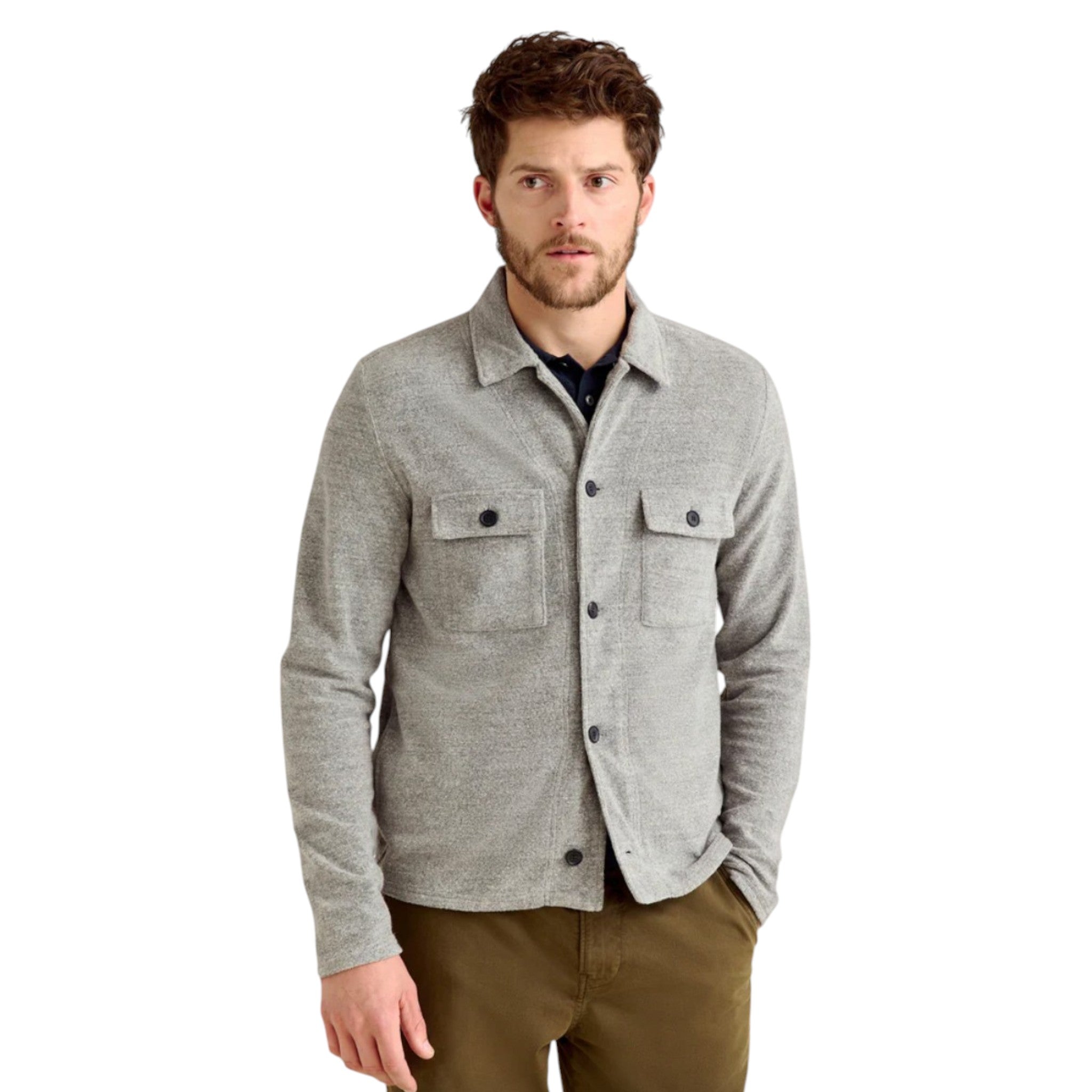 Billy Reid - Numajiri Terry Jacket - Medium Grey Heather