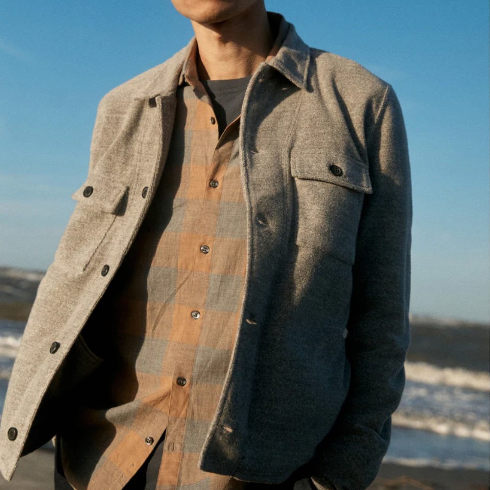 Billy Reid - Numajiri Terry Jacket - Medium Grey Heather