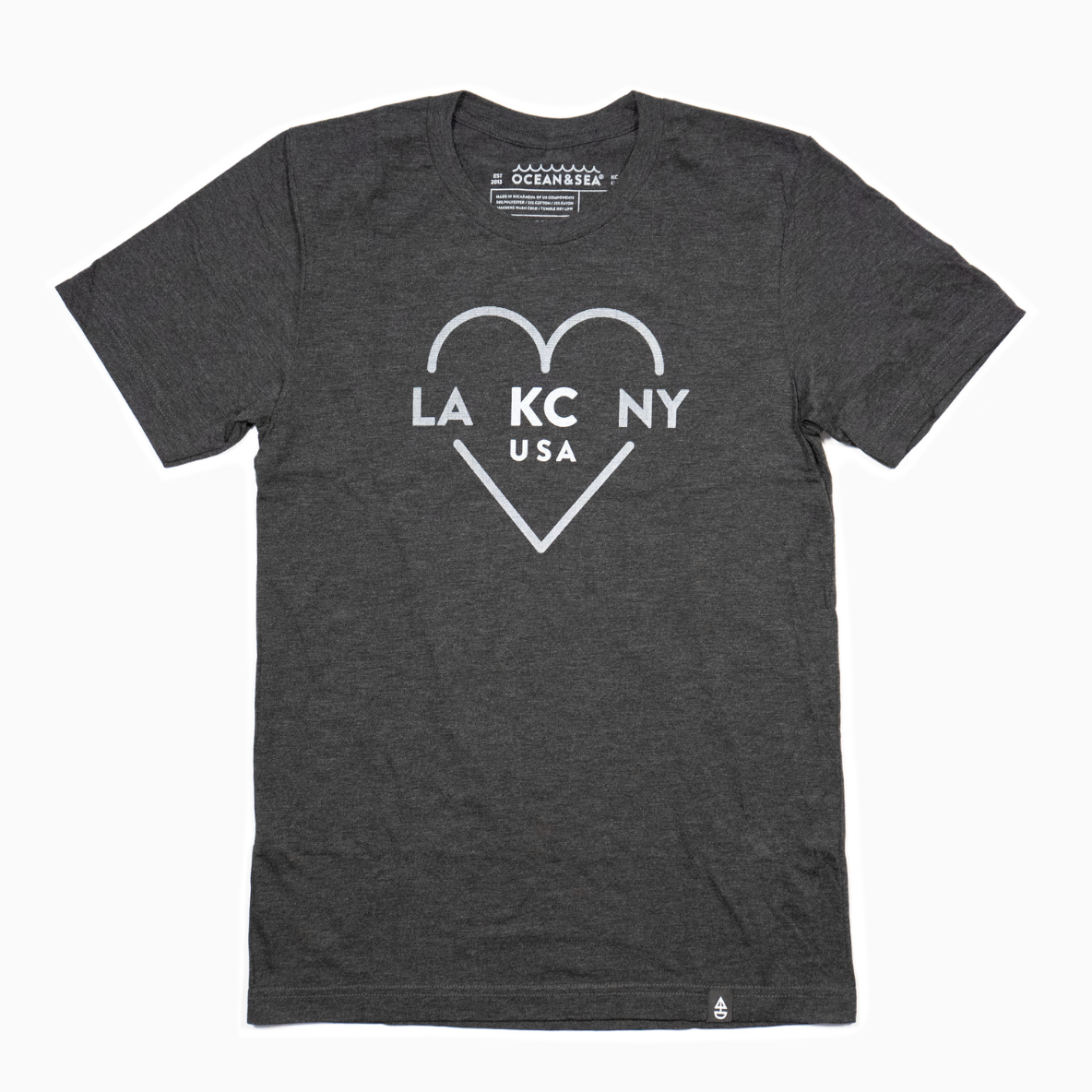 Ocean & Sea - LA KC NY Tee - Heather Black