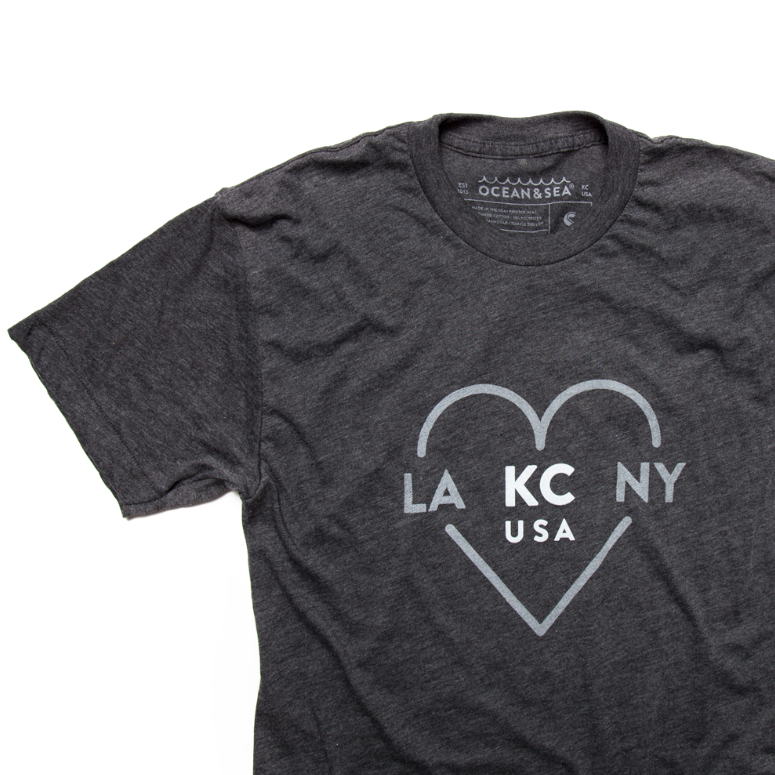 Ocean & Sea - LA KC NY Tee - Heather Black