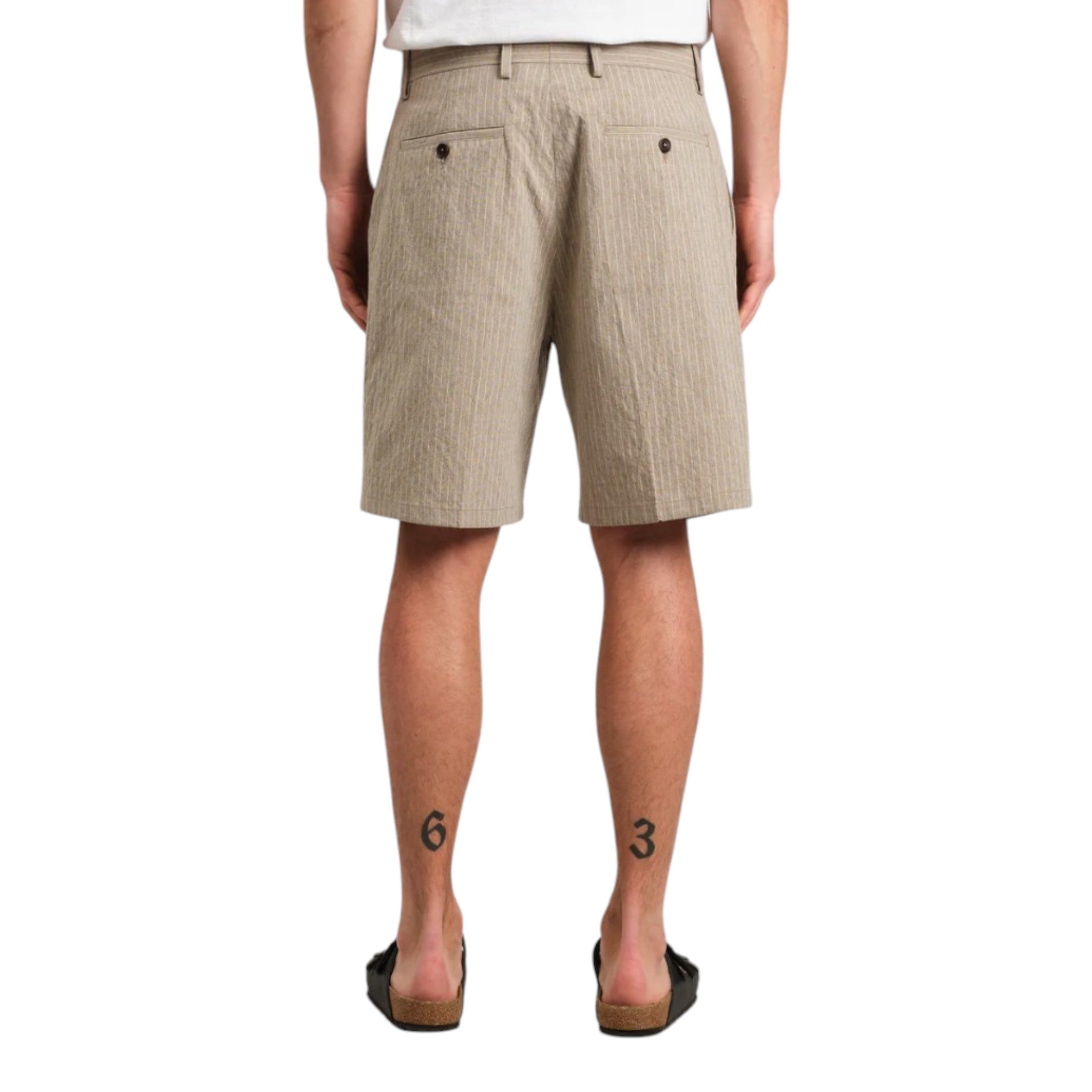 Wax London - Linton Chalk Stripe Short - Natural