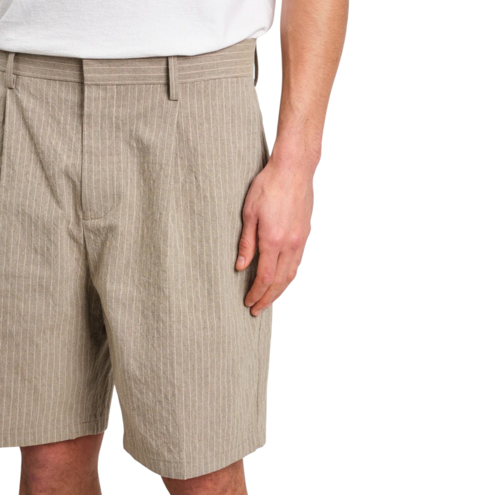 Wax London - Linton Chalk Stripe Short - Natural