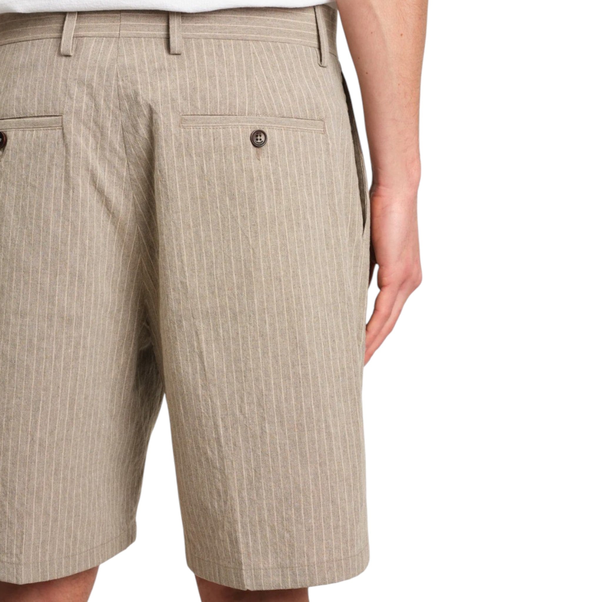 Wax London - Linton Chalk Stripe Short - Natural