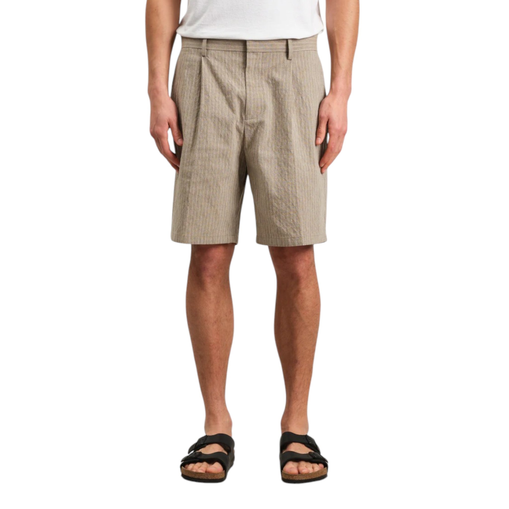 Wax London - Linton Chalk Stripe Short - Natural