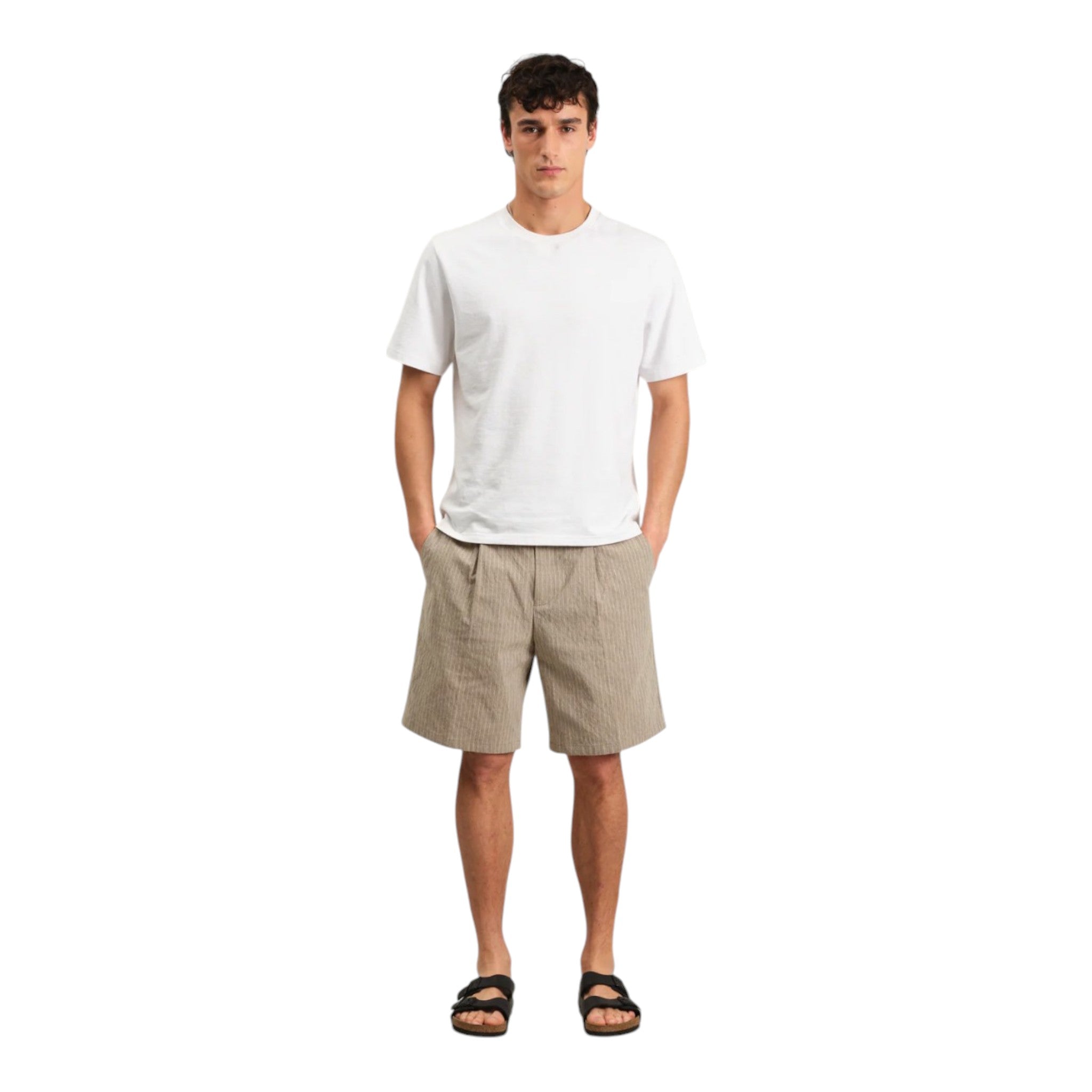 Wax London - Linton Chalk Stripe Short - Natural
