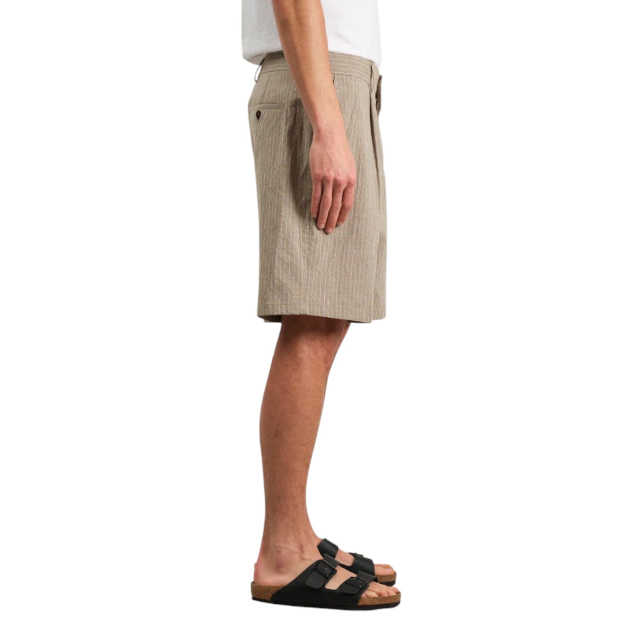 Wax London - Linton Chalk Stripe Short - Natural