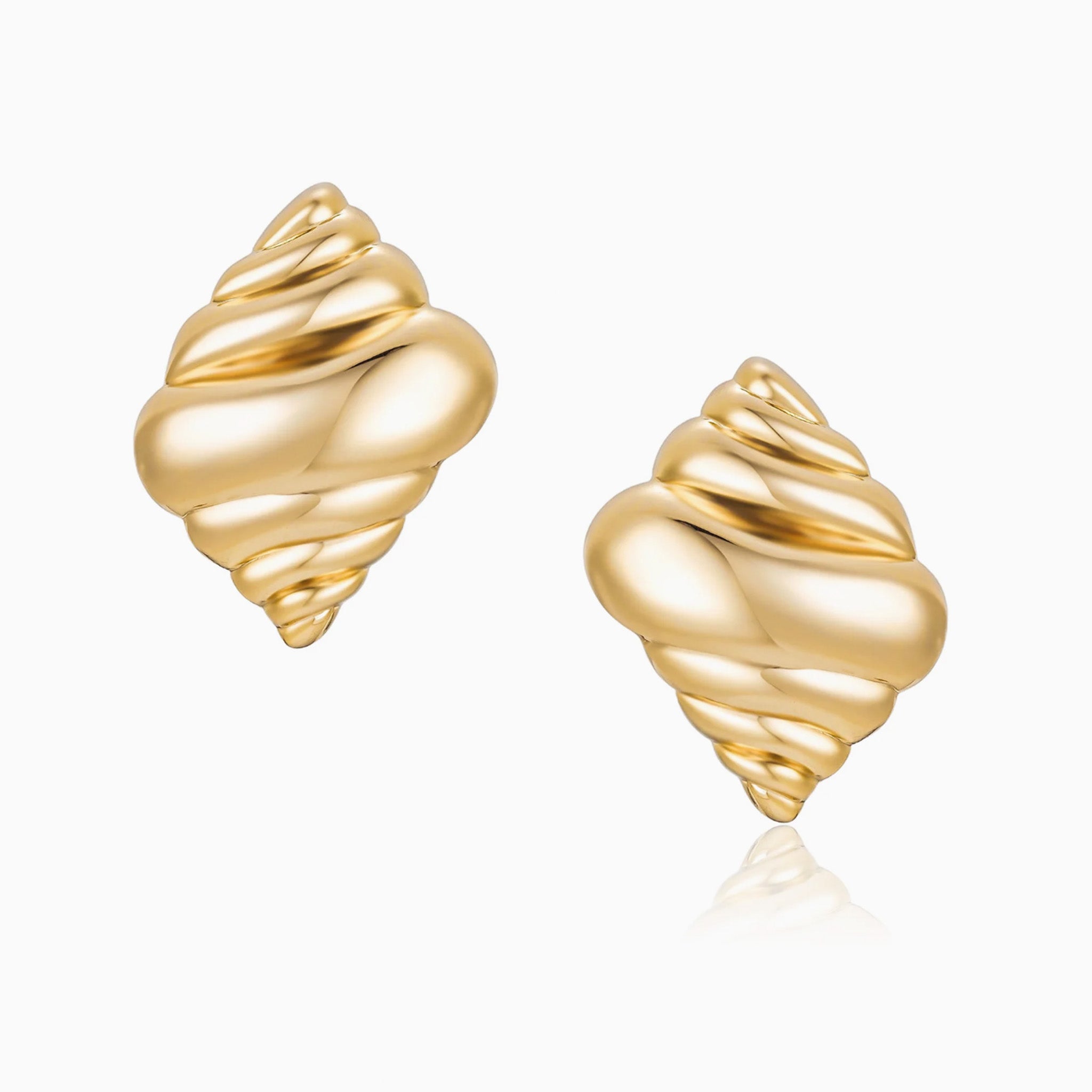 Mod + Jo - Bliss Shell Statement Studs - Gold Plate