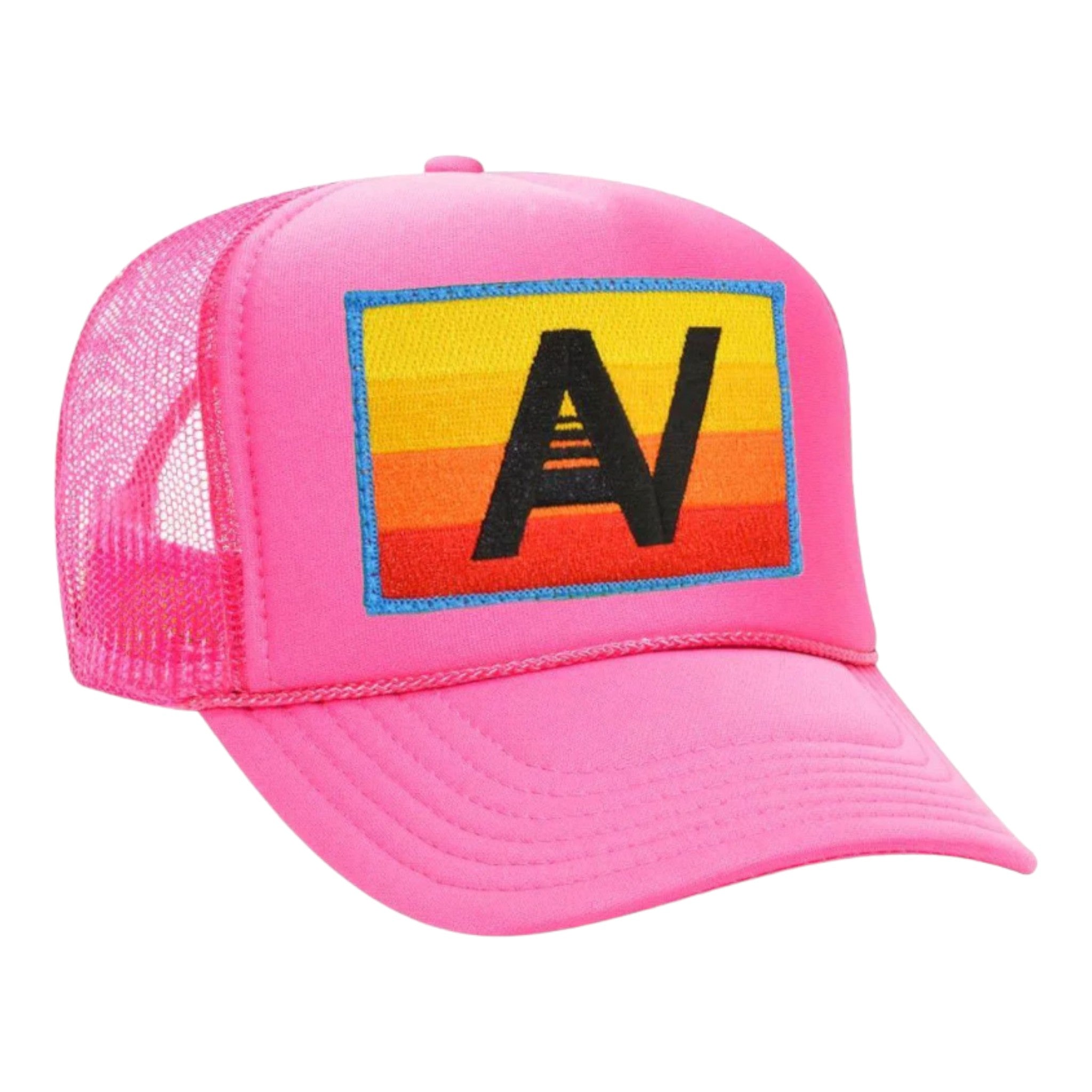 Aviator Nation - Logo Vintage Low Rise Trucker Hat - Neon Pink