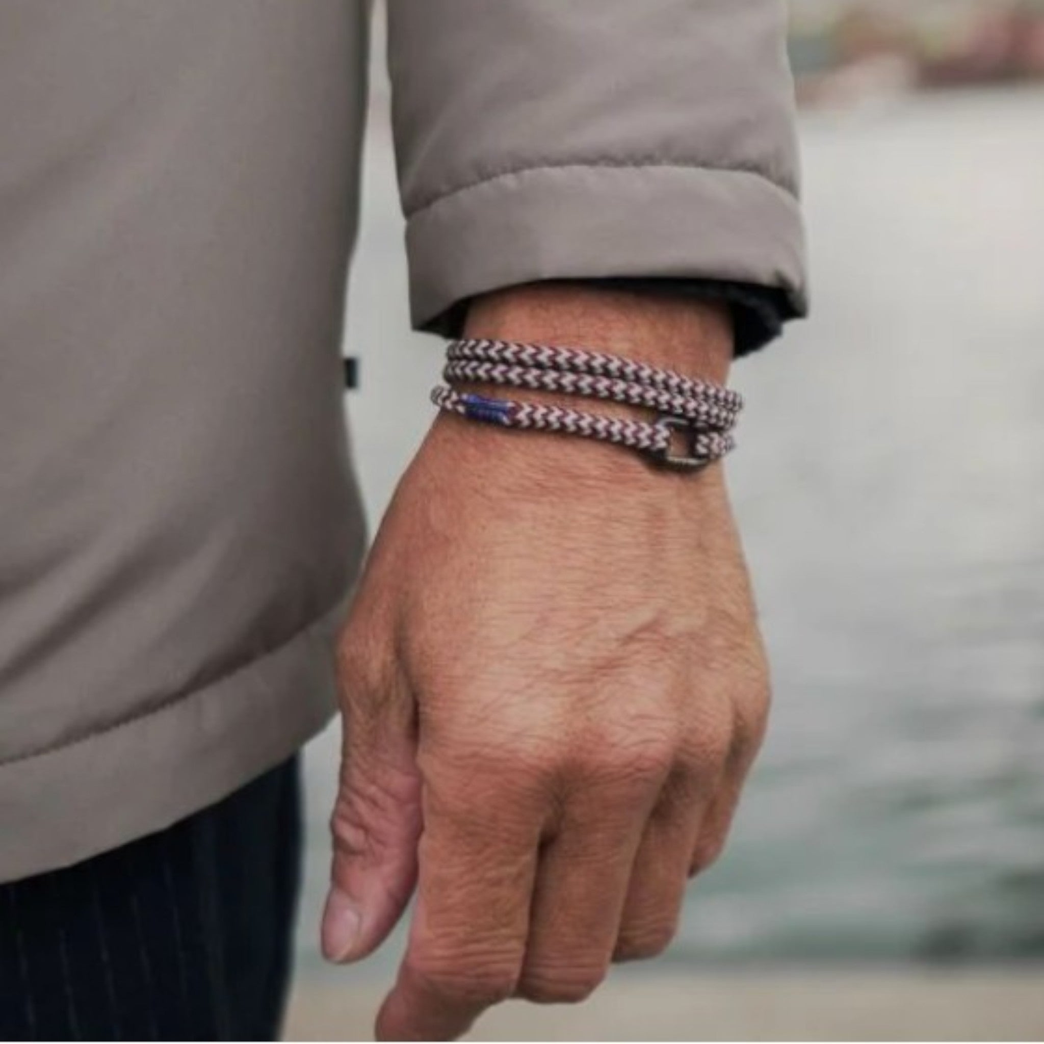 Pig & Hen - Savage Sam Bracelet - Bordeaux / Light Grey / Black