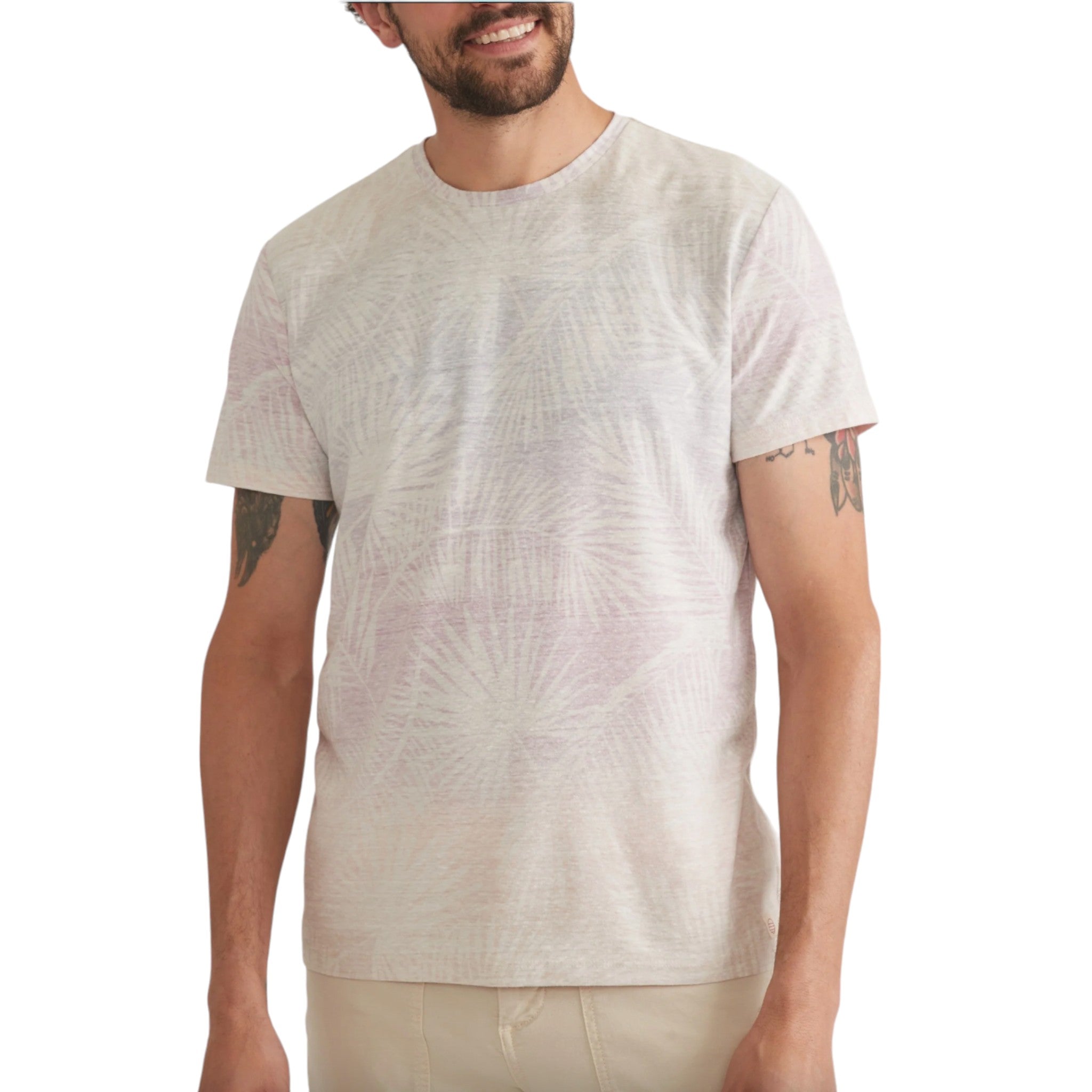 Marine Layer - All Over Graphic Signature Crew Tee - Ombre Palm