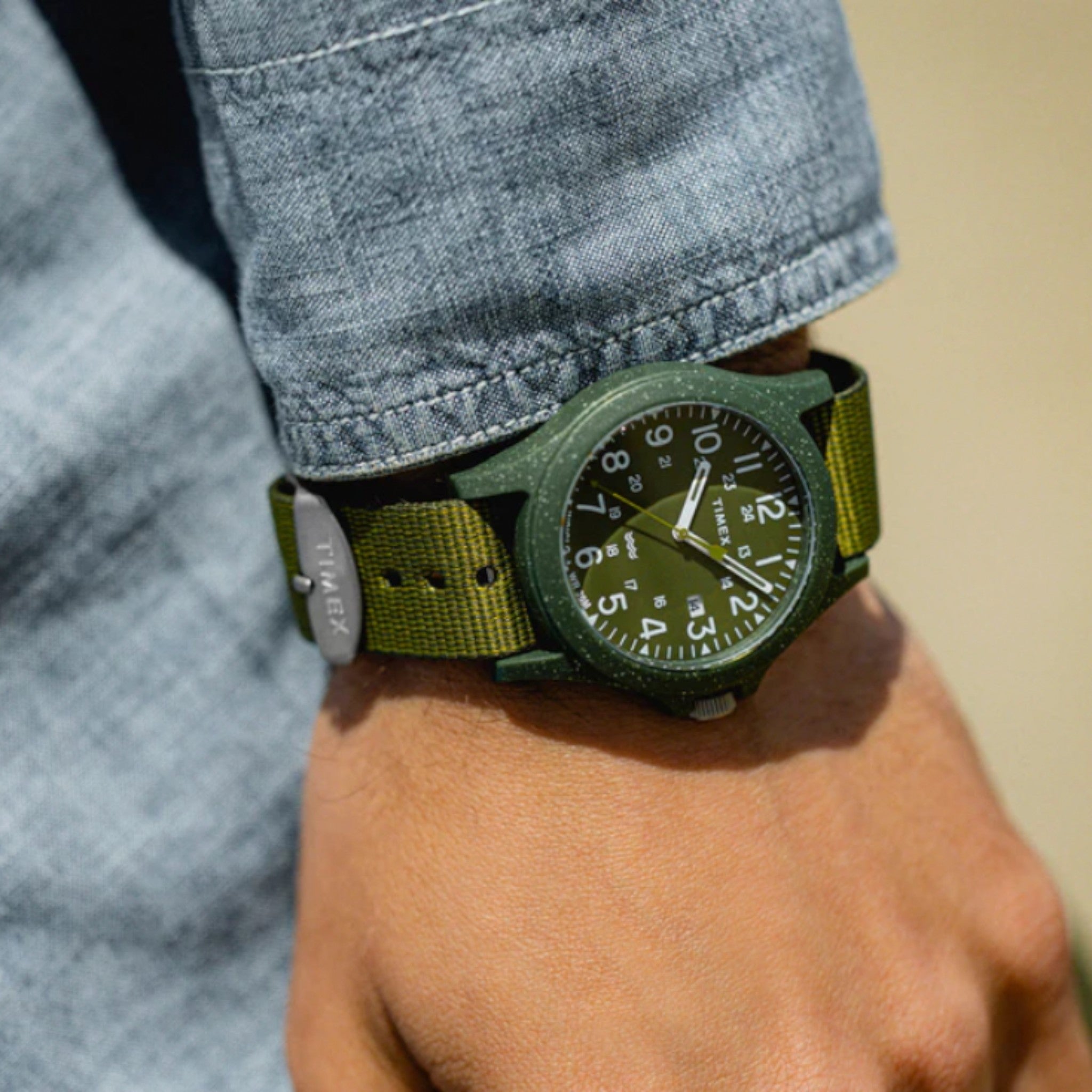 Timex - Reclaim Ocean 40mm Recycled Fabric Strap Watch - Green