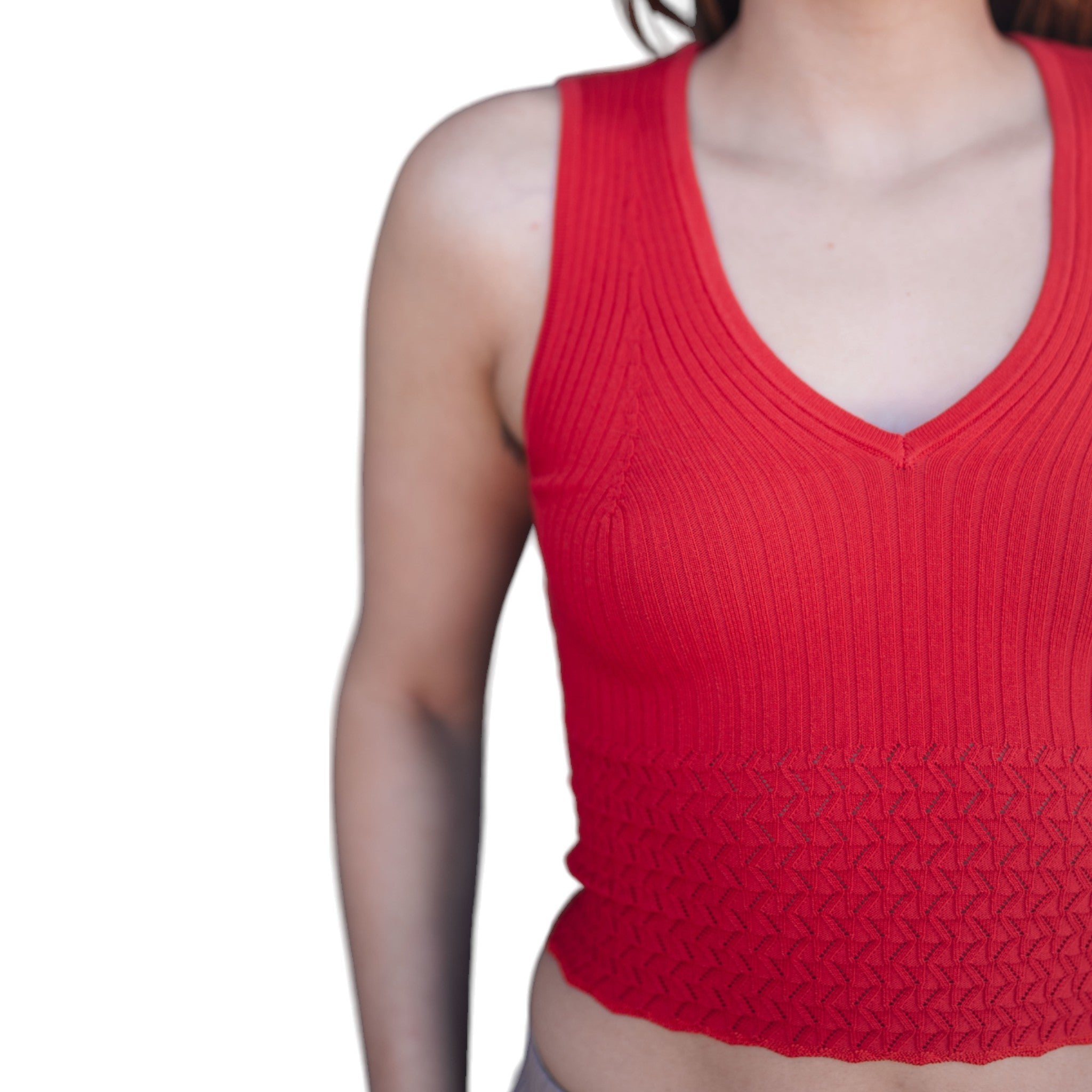 Scotch & Soda - Pointelle Knitted Tank - Lipstick Red