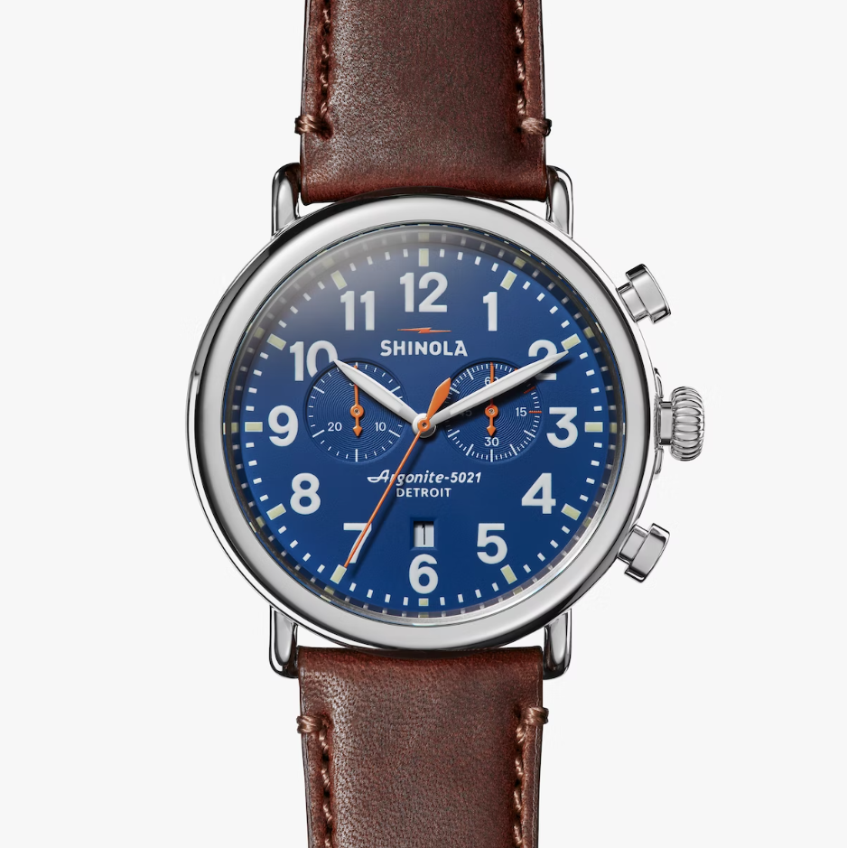 Shinola Runwell 47mm Watch Blue