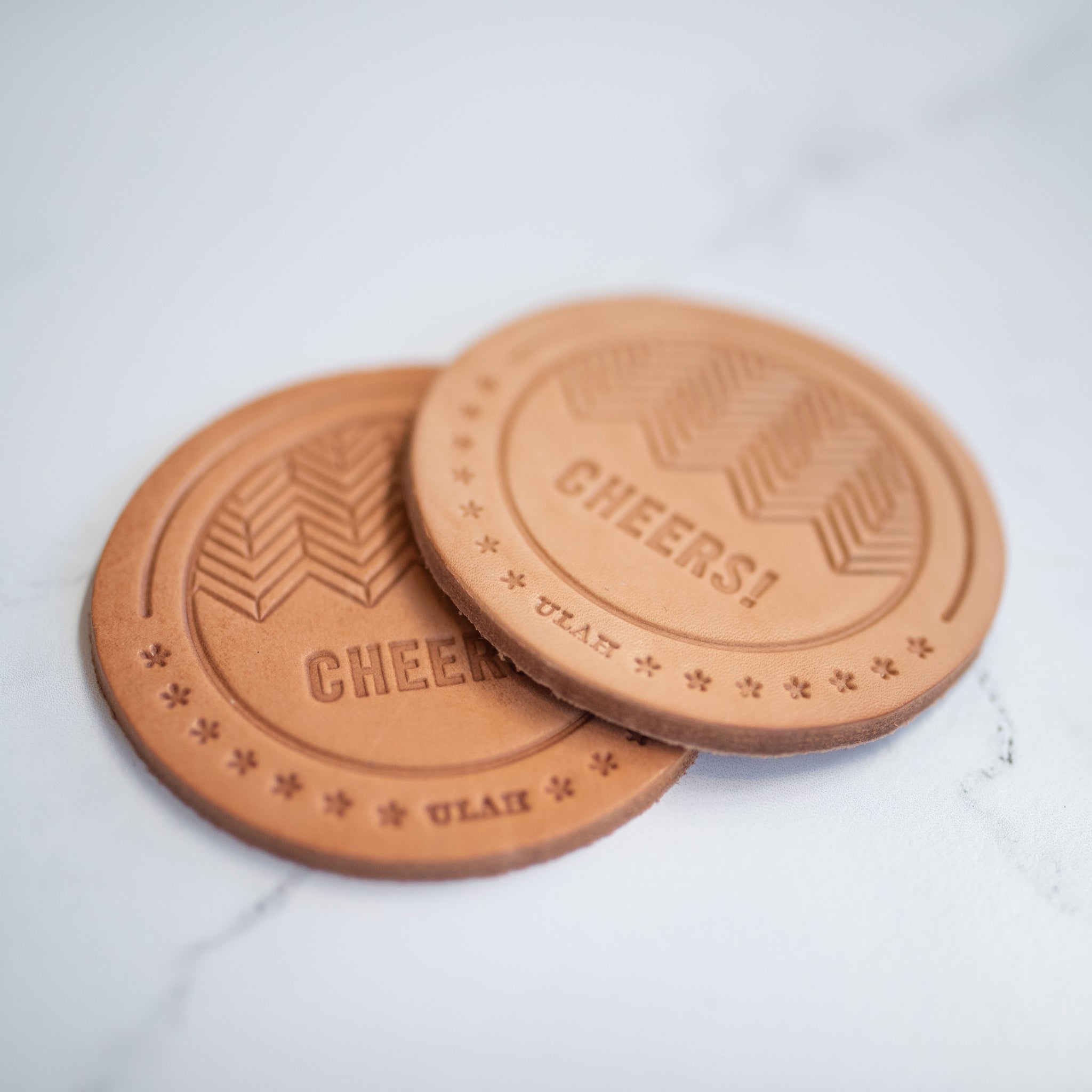 Leather Coasters - ULAH by Foxtrot - Set of 2