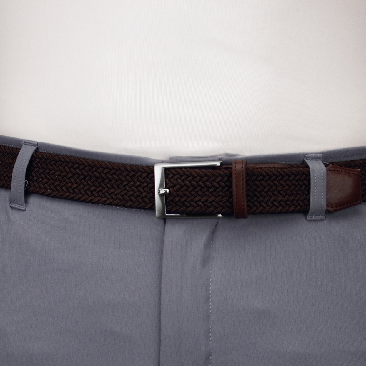 Dark brown braided belt