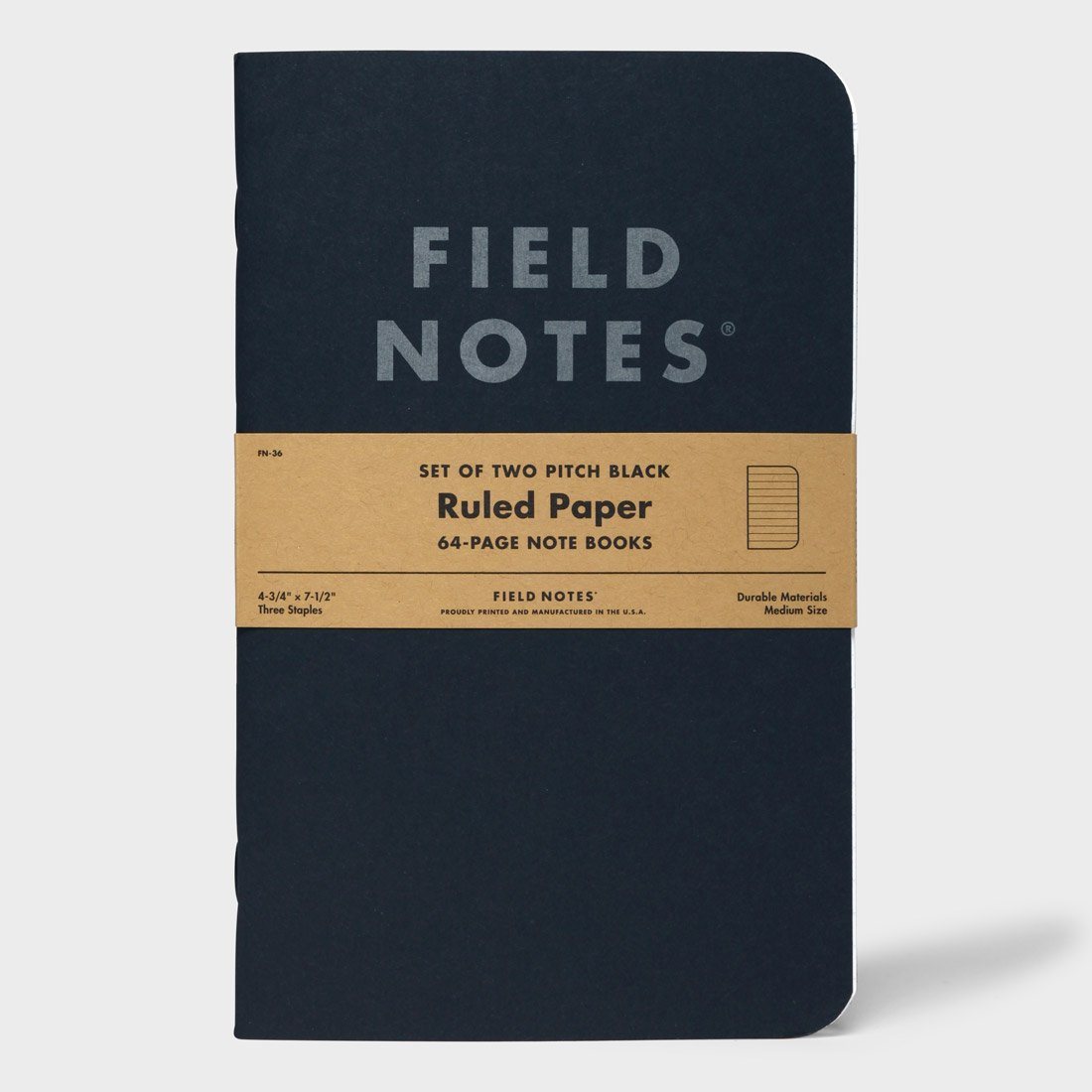 Field Notes - Pitch Black Ruled Memo Book - 3-Pack