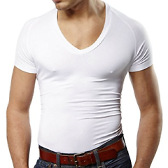 Mr. Davis - Traditional Cut V-Neck Undershirt - White