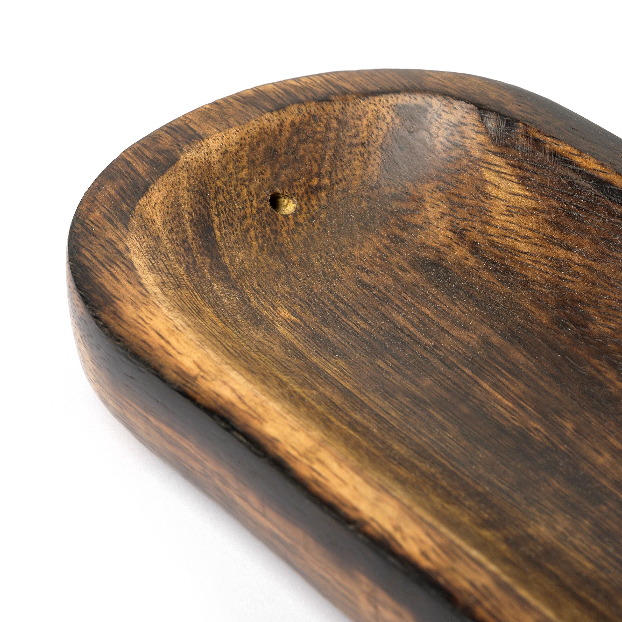 Wood Boat Incense Stick Burner 12"x4"